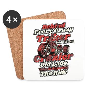 Behind Every Crazy Triker Is An Old Lady - Untersetzer (4er-Set) - Weiß - Vorne