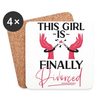 Bonne fête de divorce cette fille est - Dessous de verre (lot de 4) - blanc - Devant