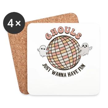 Geister Discokugel - Ghouls Just Wanna Have Fun - Untersetzer (4er-Set) - Weiß - Vorne