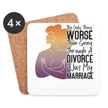 Happy Divorce Party The Only Thing - Untersetzer (4er-Set) - Weiß - Vorne