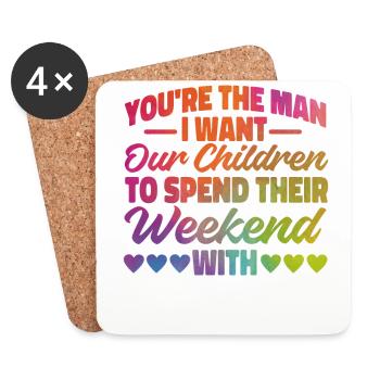 Happy Divorce Party You’re The Man - Dessous de verre (lot de 4) - blanc - Devant