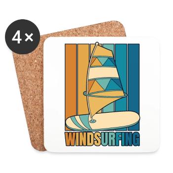 Retro Water Sports Surfers Surfers Windsurfing - Coasters (set of 4) - white - Front