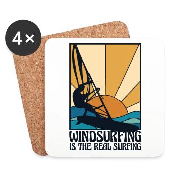Windsurfing Is The Real Surfing Water Sports - Coasters (set of 4) - white - Front