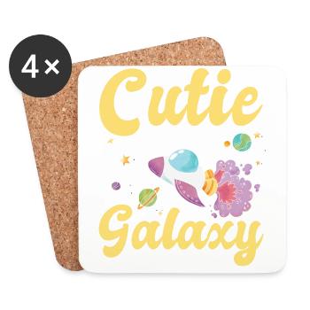 Cutie of Galaxy! Cute Girl, Kids, Baby Girl - Coasters (set of 4) - white - Front