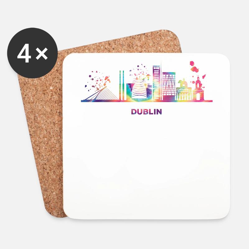 Dublin Skyline Dublin - Untersetzer (4er-Set) - Weiß