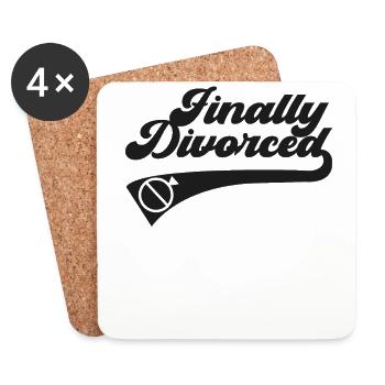 Happy Divorce Party Finally - Untersetzer (4er-Set) - Weiß - Vorne