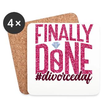 Happy Divorce Party Finally Done - Untersetzer (4er-Set) - Weiß - Vorne