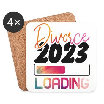 Happy Divorce Party Divorce 2023 - Dessous de verre (lot de 4) - blanc - Devant