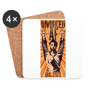 Happy Divorce Party Divorced Af - Coasters (set of 4) - white - Front