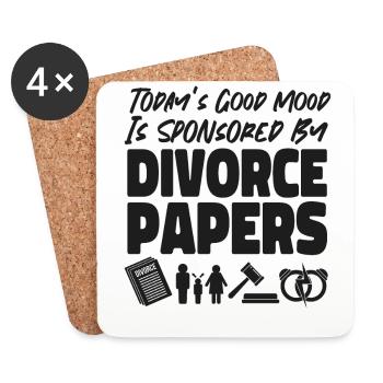 Happy Divorce Party Today's Good - Untersetzer (4er-Set) - Weiß - Vorne