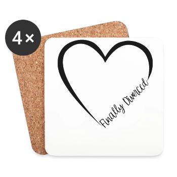 Happy Divorce Party Heart Finally - Untersetzer (4er-Set) - Weiß - Vorne