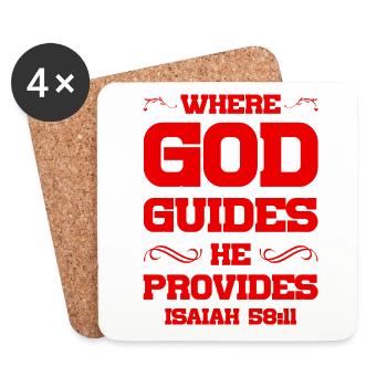 God directs the Bible - Coasters (set of 4) - white - Front