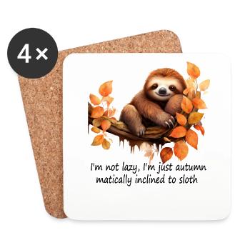 Joli design d’automne paresseux pour la saison d’automne - Dessous de verre (lot de 4) - blanc - Devant