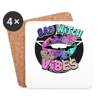Süßes oder Saures Bad Witch Vibes Halloween-Design - Untersetzer (4er-Set) - Weiß - Vorne