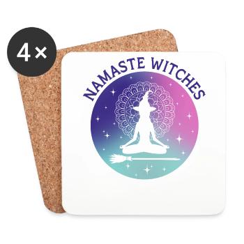 Mandala de sorcière mystique pour les femmes sorcières d’Halloween - Dessous de verre (lot de 4) - blanc - Devant