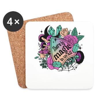 Bezauberndes Halloween-Hexen Design für Frauen - Untersetzer (4er-Set) - Weiß - Vorne