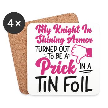 Happy Divorce Party My Knight In - Untersetzer (4er-Set) - Weiß - Vorne