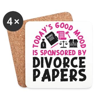 Happy Divorce Party Today's Good - Untersetzer (4er-Set) - Weiß - Vorne