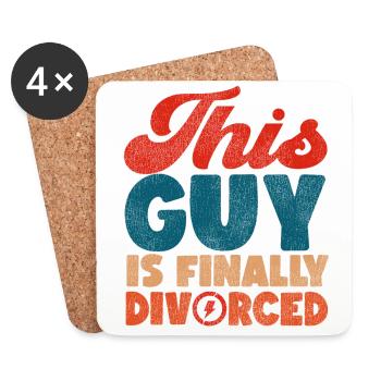 Happy Divorce Party This Guy Is - Coasters (set of 4) - white - Front