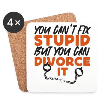 Happy Divorce Party You Can't Fix - Untersetzer (4er-Set) - Weiß - Vorne