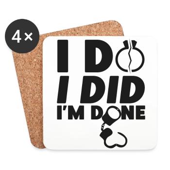 Happy Divorce Party I Do I Did I'm - Coasters (set of 4) - white - Front