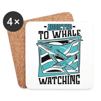 Süchtig nach Walbeobachtung Cetacea Cachalot Wal - Untersetzer (4er-Set) - Weiß - Vorne