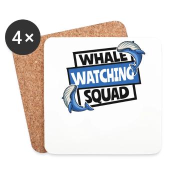 Équipe d'observation des baleines Béluga bleu Cétacé Baleine - Dessous de verre (lot de 4) - blanc - Devant