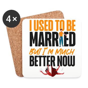 Happy Divorce Party I Used To Be - Coasters (set of 4) - white - Front
