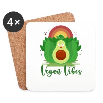 Vegan Vibes Vegan Vegans à base de plantes - Dessous de verre (lot de 4) - blanc - Devant
