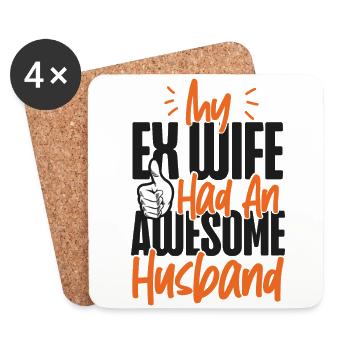 Bonne fête de divorce que mon ex-femme a eue - Dessous de verre (lot de 4) - blanc - Devant