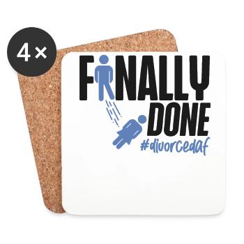 Happy Divorce Party Finally Done - Untersetzer (4er-Set) - Weiß - Vorne