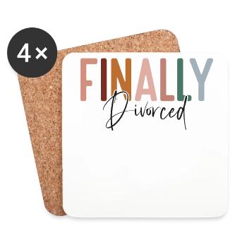 Happy Divorce Party Finally - Untersetzer (4er-Set) - Weiß - Vorne