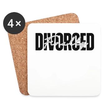 Happy Divorce Party divorcé - Dessous de verre (lot de 4) - blanc - Devant