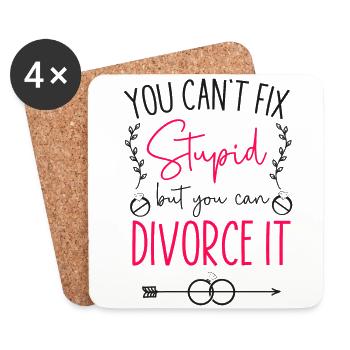 Happy Divorce Party You Can't Fix - Untersetzer (4er-Set) - Weiß - Vorne