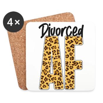 Happy Divorce Party Leopard - Untersetzer (4er-Set) - Weiß - Vorne