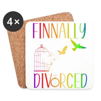 Happy Divorce Party Finally - Untersetzer (4er-Set) - Weiß - Vorne