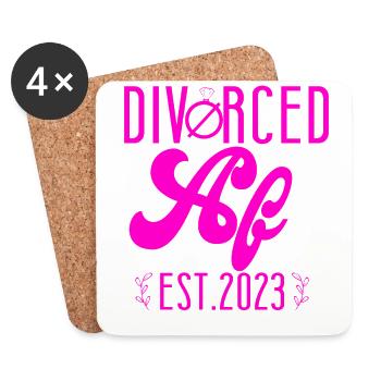 Happy Divorce Party Divorced Af - Coasters (set of 4) - white - Front