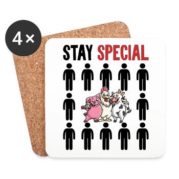 Stay Special Vegan Veganer Pflanzlicher Veganismus - Untersetzer (4er-Set) - Weiß - Vorne