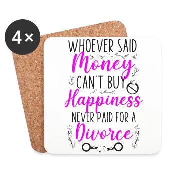 Bonne fête de divorce qui a dit - Dessous de verre (lot de 4) - blanc - Devant