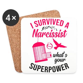 Happy Divorce Party I Survived A - Untersetzer (4er-Set) - Weiß - Vorne