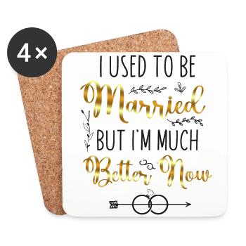 Happy Divorce Party I Used To Be - Coasters (set of 4) - white - Front