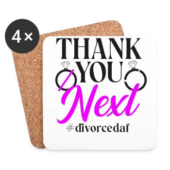 Happy Divorce Party Thank You Next - Untersetzer (4er-Set) - Weiß - Vorne