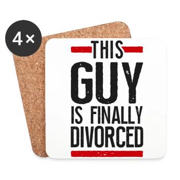 Happy Divorce Party This Guy Is - Coasters (set of 4) - white - Front