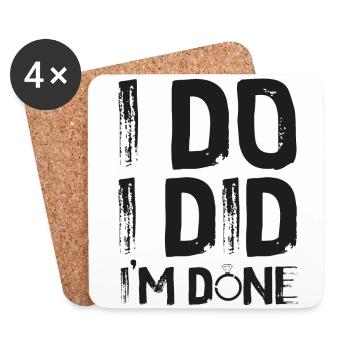 Happy Divorce Party I Do I Did I'm - Coasters (set of 4) - white - Front