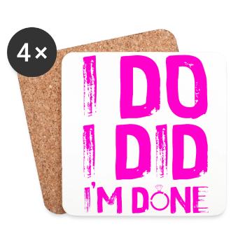 Happy Divorce Party I Do I Did I'm - Coasters (set of 4) - white - Front