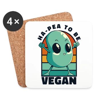 Ha-Pea sera végétalien végétalien végétalien - Dessous de verre (lot de 4) - blanc - Devant