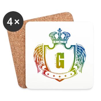 G Lettre Armoiries - Dessous de verre (lot de 4) - blanc - Devant