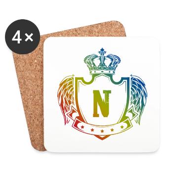 N Buchstabe Wappen - Untersetzer (4er-Set) - Weiß - Vorne
