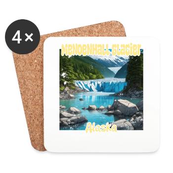 Mendenhall Glacier Alaska - Dessous de verre (lot de 4) - blanc - Devant