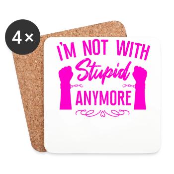Happy Divorce Party I'm Not With - Coasters (set of 4) - white - Front